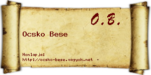 Ocsko Bese névjegykártya